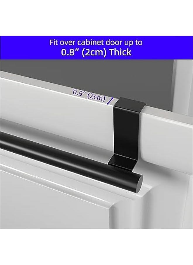 Generic - Cabinet Door Towel Holder, Over Cabinet Towel Bar, Kitchen Over Cupboard Door Towel Holder, Stainless Steel Dish Towel Holder for Cabinet Door, Matte Black, 2 Pack - Image 1