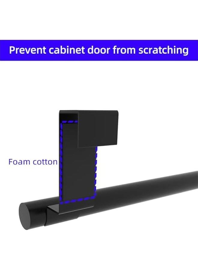 Generic - Cabinet Door Towel Holder, Over Cabinet Towel Bar, Kitchen Over Cupboard Door Towel Holder, Stainless Steel Dish Towel Holder for Cabinet Door, Matte Black, 2 Pack - Image 1