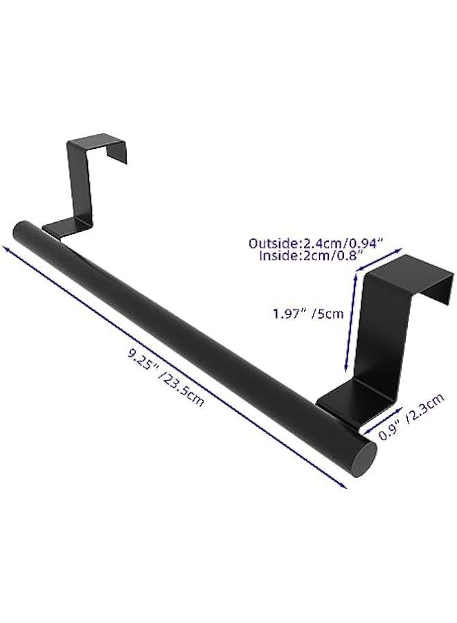 Generic - Cabinet Door Towel Holder, Over Cabinet Towel Bar, Kitchen Over Cupboard Door Towel Holder, Stainless Steel Dish Towel Holder for Cabinet Door, Matte Black, 2 Pack - Image 1