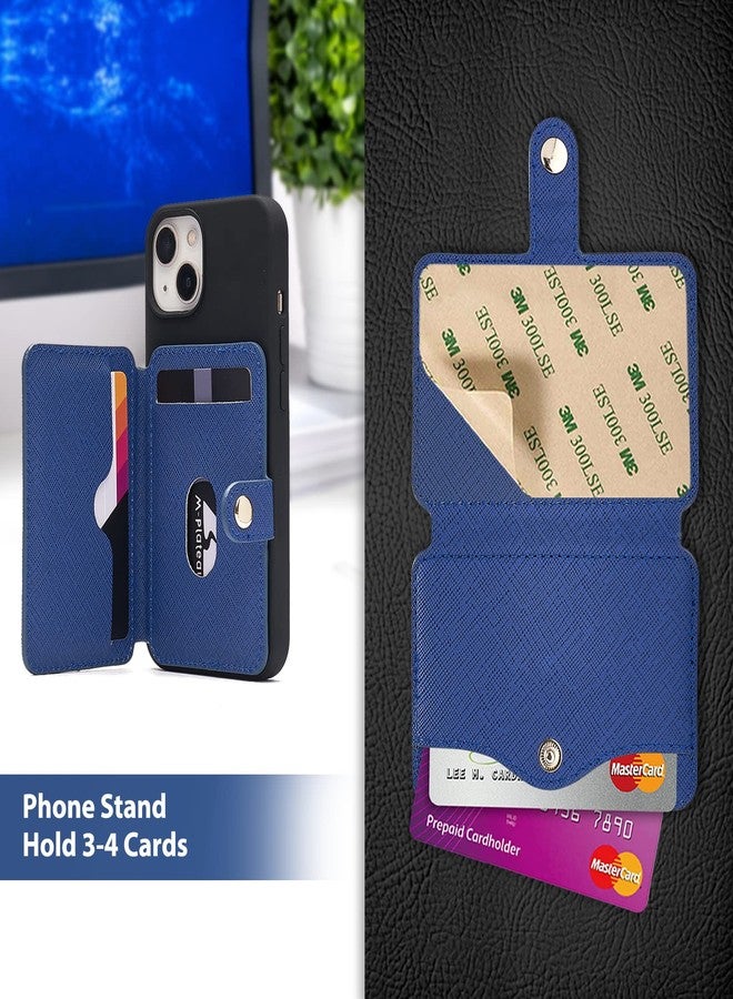 M-Plateau حامل بطاقات M-Plateau، محفظة هاتف للرجال، لاصقة بملصق 3M رفيع، متوافقة مع غطاء iPhone 14 Pro ومعظم الهواتف الذكية (أزرق داكن) - Image 3