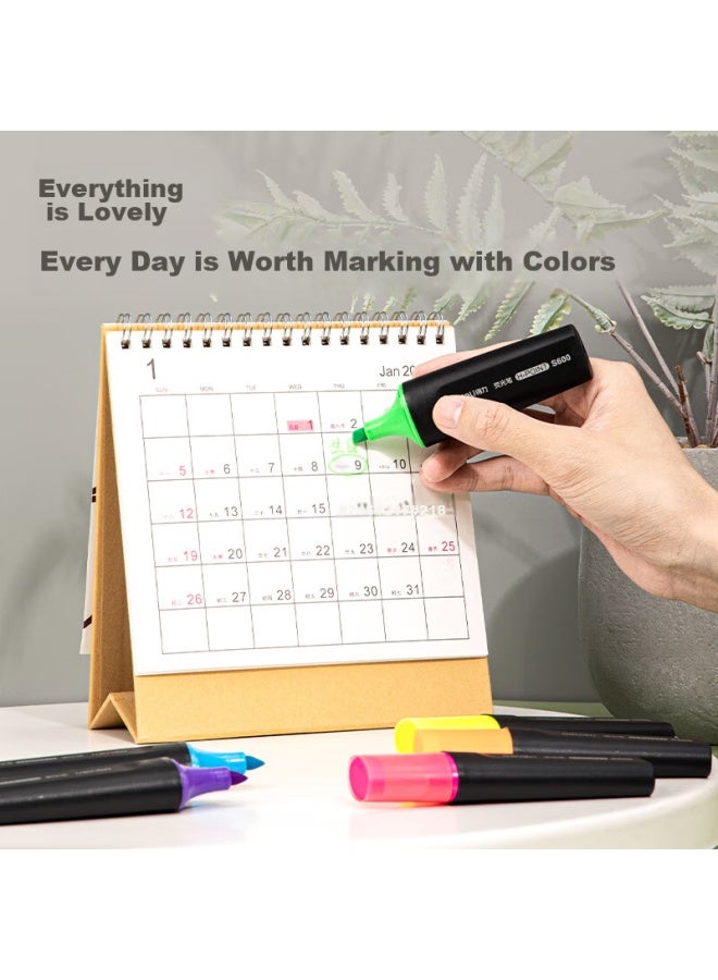 ديلي Deli Yellow Highlighter Pen لتمييز النقاط الرئيسية في مراجعة الامتحان، والحفظ، والشؤون اللوجستية، والمكتب، والاستخدام الطلابي، ماركر مائي، مناسب للتدوين والرسم، عبوة من 10 S600 - Image 4