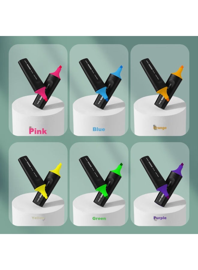 ديلي Deli Yellow Highlighter Pen لتمييز النقاط الرئيسية في مراجعة الامتحان، والحفظ، والشؤون اللوجستية، والمكتب، والاستخدام الطلابي، ماركر مائي، مناسب للتدوين والرسم، عبوة من 10 S600 - Image 5