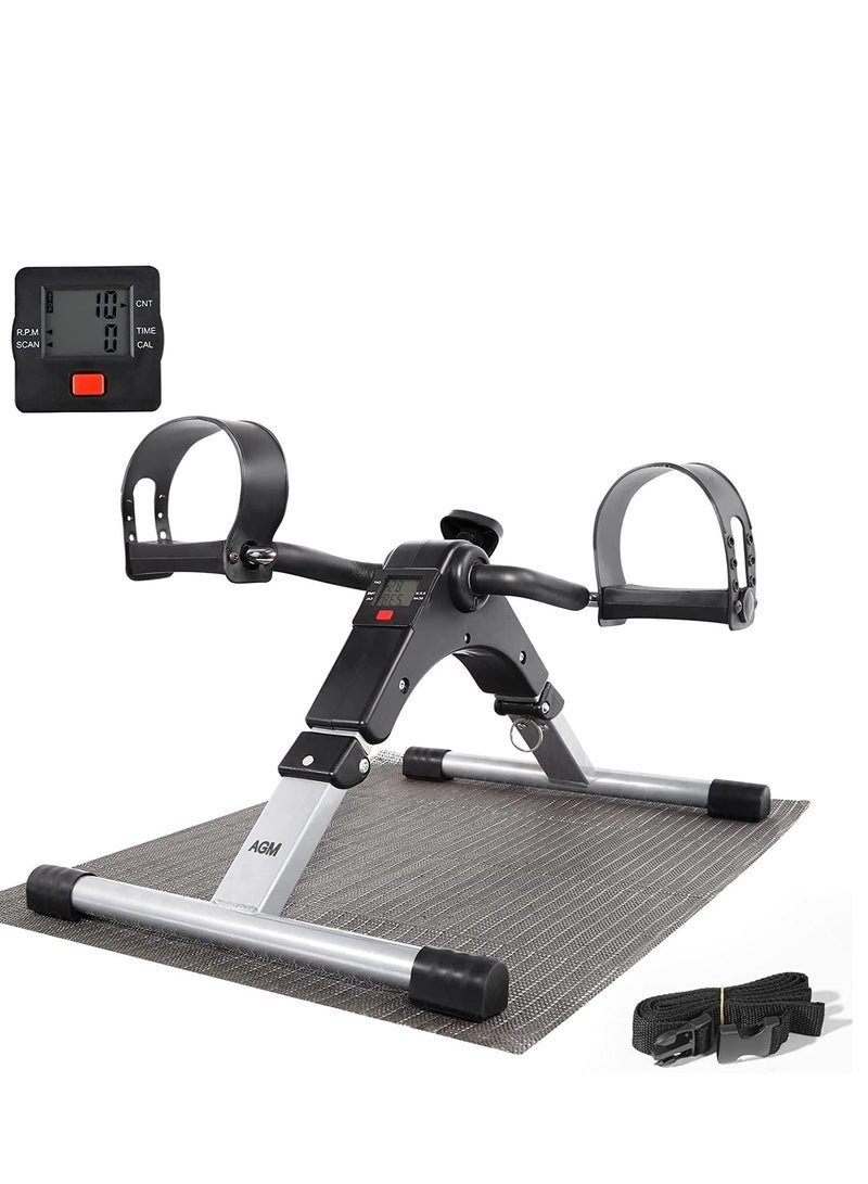 Aroos Folding Fitness Pedal Stepper Exercise Machine LCD Display Indoor Cycling Bike With Adjustable Resistance For Home Office Gym - Image 1