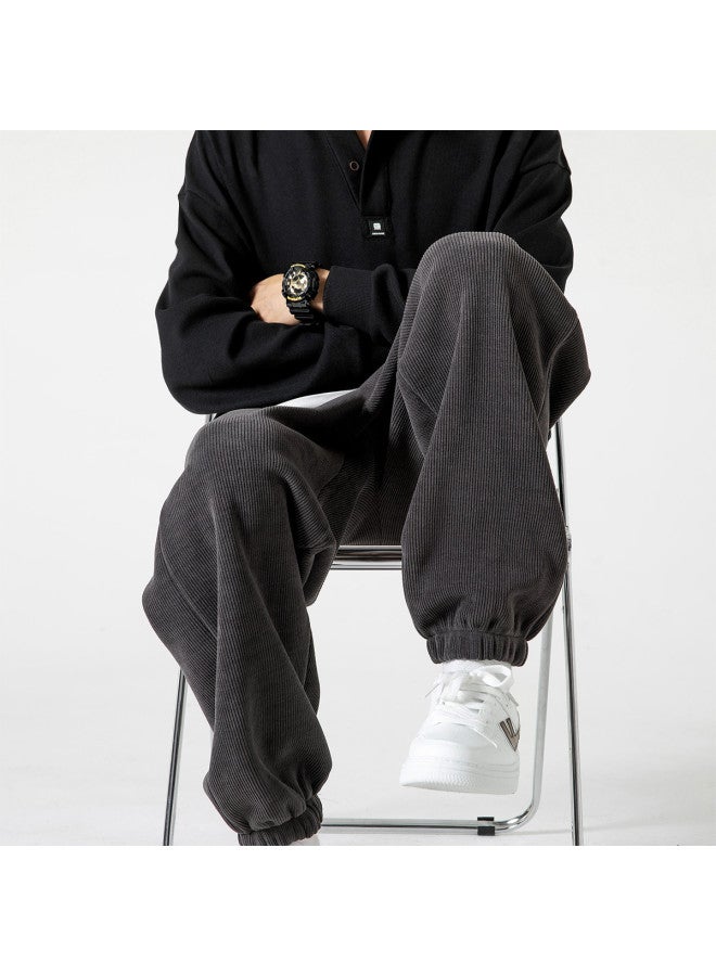 Warrior سروال رياضي للرجال مبطن بالفليس، بنطال جوجرز فضفاض غير رسمي مع كاحل مقصوص، بنطال قطن للرجال - Image 2