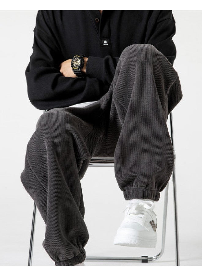 Warrior سروال رياضي للرجال مبطن بالفليس، بنطال جوجرز فضفاض غير رسمي مع كاحل مقصوص، بنطال قطن للرجال - Image 1