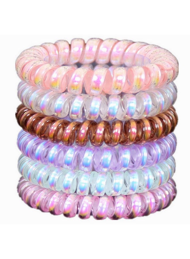 hodooly 6 Count Hair Ties, Multicolor, Spiral Hair Ties For Thick, Curly And Long Hair, Traceless Hair Ties, Mega Hair Coil Set, Dent, Creaseless And No Headaches - Image 1