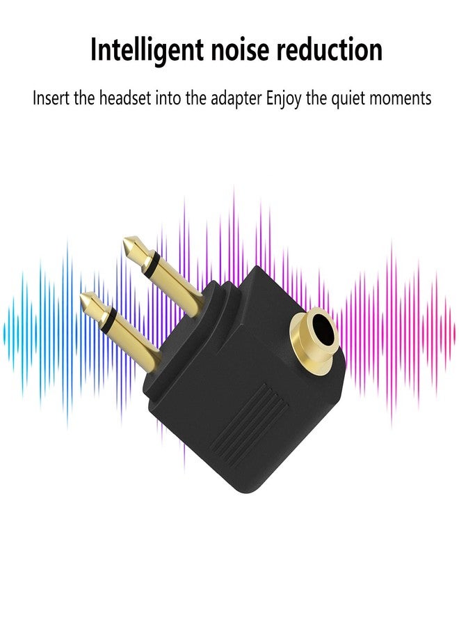 SAISN Headphones Adapter 3.5 mm Airplane Airline Travel Headphone Jack Audio Adapters Converter (Pack of 5, Golden Plated) - Image 5