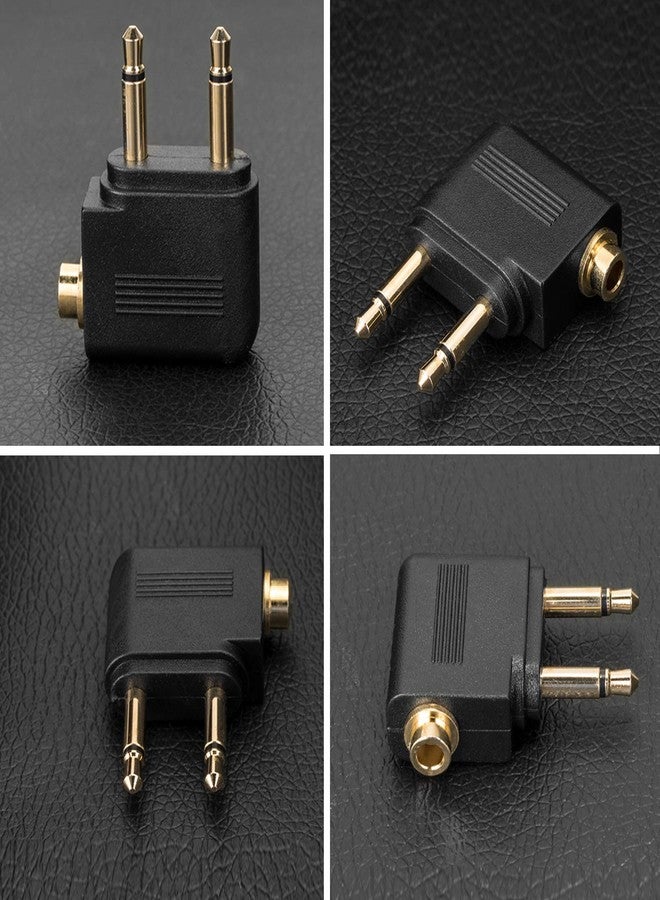 SAISN Headphones Adapter 3.5 mm Airplane Airline Travel Headphone Jack Audio Adapters Converter (Pack of 5, Golden Plated) - Image 3
