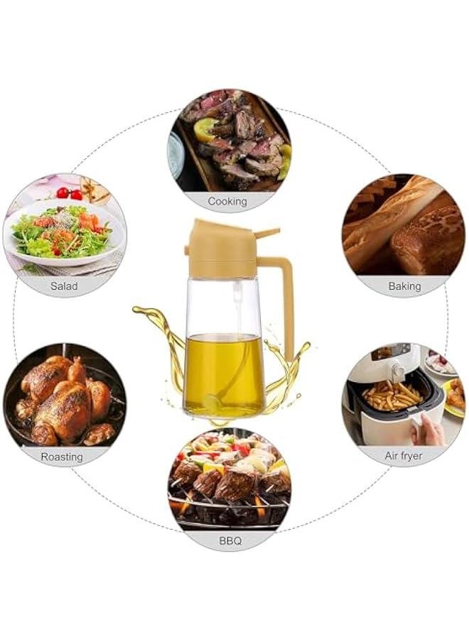HOOKOR 20 oz Olive Oil Dispenser Bottle for Kitchen, 2 in 1 Oil Dispenser and Oil Sprayer for Cooking, Oil and Vinegar Dispenser for Air Fryer BBQ Salad Baking Roasting (Orange)  - Image 4