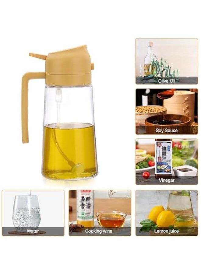 HOOKOR 20 oz Olive Oil Dispenser Bottle for Kitchen, 2 in 1 Oil Dispenser and Oil Sprayer for Cooking, Oil and Vinegar Dispenser for Air Fryer BBQ Salad Baking Roasting (Orange)  - Image 5