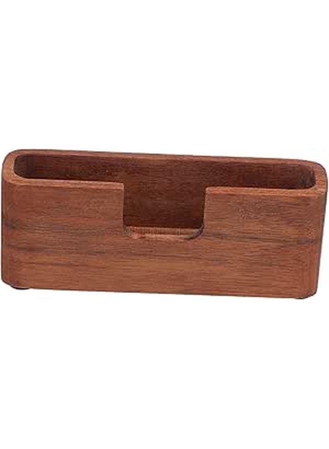 Wooden Business Card Holder Box Smooth Finish Desktop Storage Organizer For Office Name Cards - Image 1