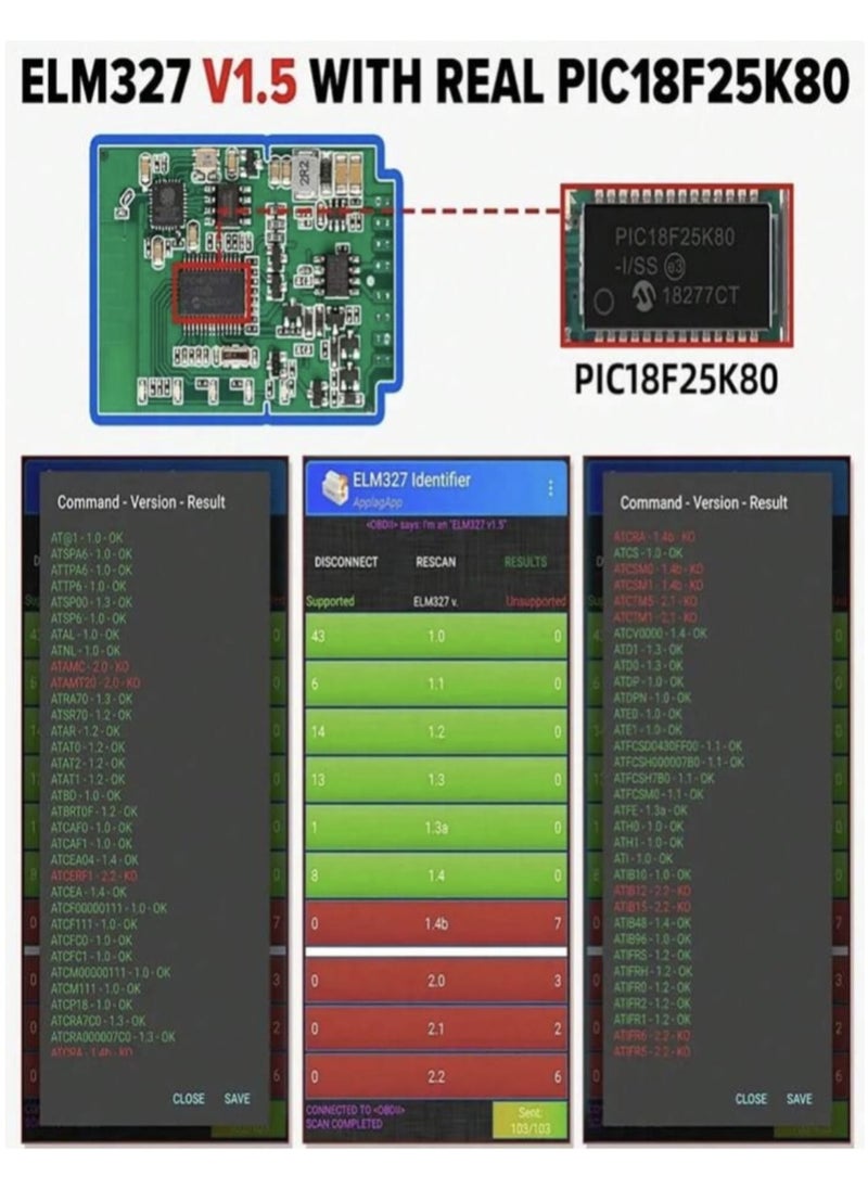 يوكا  أداة تشخيص وفحص السيارات تعمل من خلال البلوتوث Obdii Elm327 V2.1 لعمل اختبار دون الحاجة لخبير السيارات لكشف الأخطاء ومسح علامة الماكينة  - Image 4