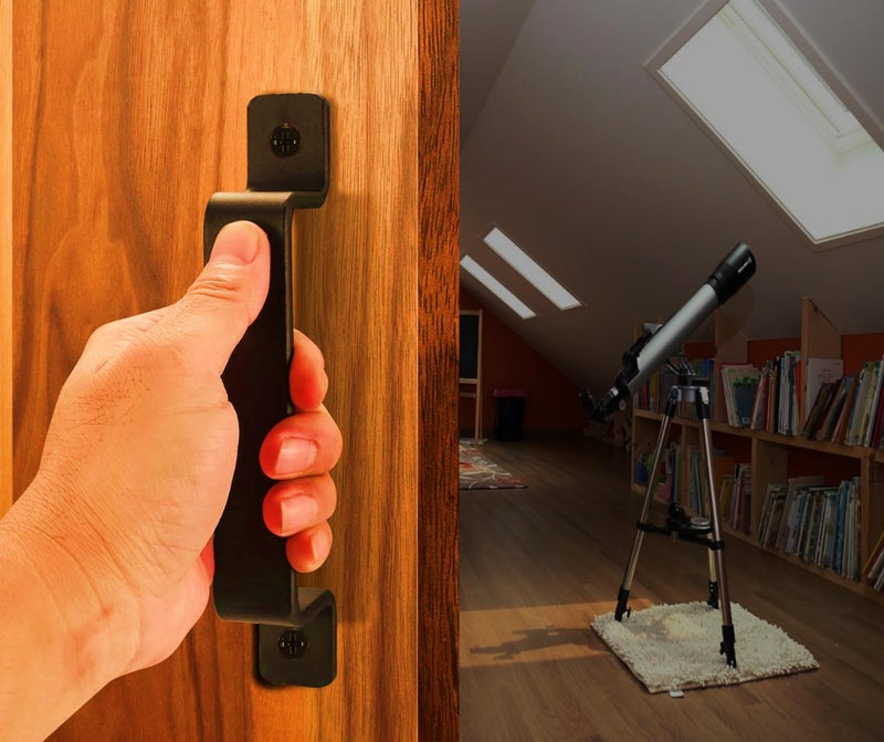 QUALIALL Premium Barn Door Handles Black,7.4 inch,2 Packs,Heavy Duty Rustic Metal Pulls for Sliding, Garage,Shed, Gate, Closet, Drawer, Indoor/Outdoor - Image 5