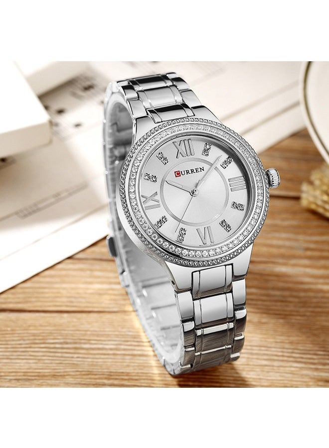 CURREN Women's Water Resistant Analog Watch 9004 - 30 mm Silver Stainless Steel Case & Mesh StrapIdeal for Everyday Formal Wear  - Image 3