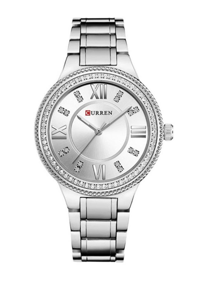 CURREN Women's Water Resistant Analog Watch 9004 - 30 mm Silver Stainless Steel Case & Mesh StrapIdeal for Everyday Formal Wear  - Image 1