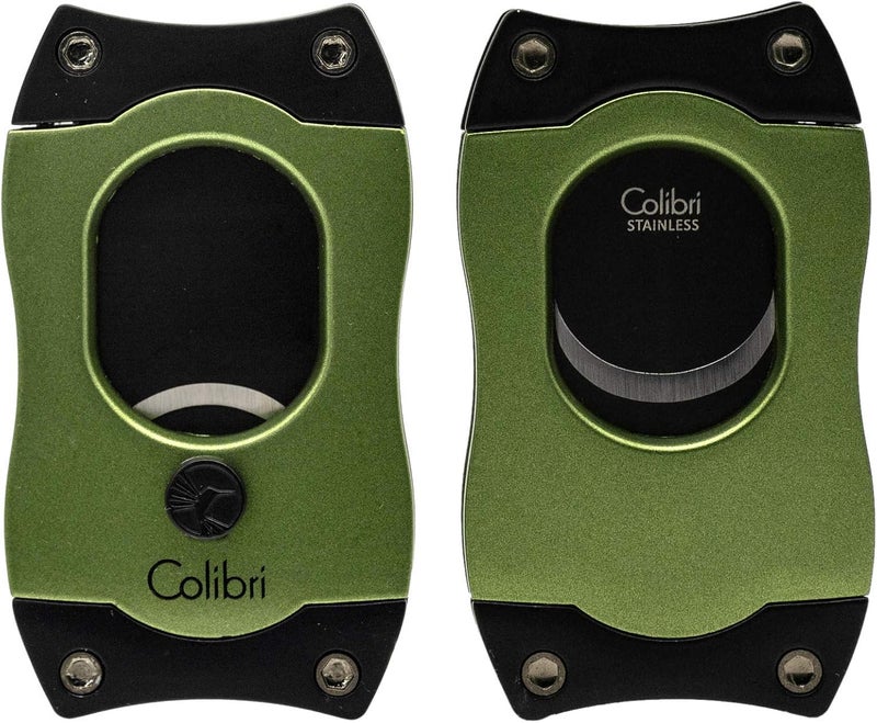 Colibri Premium S-Cut Cigar Cutter - Ergonomic Stainless Steel Spring-Loaded Straight Cut Blade, Ideal for up to 66+ Ring Gauge - Gift for Cigar Enthusiasts (Green) - Image 1