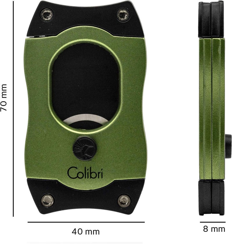 Colibri Premium S-Cut Cigar Cutter - Ergonomic Stainless Steel Spring-Loaded Straight Cut Blade, Ideal for up to 66+ Ring Gauge - Gift for Cigar Enthusiasts (Green) - Image 3