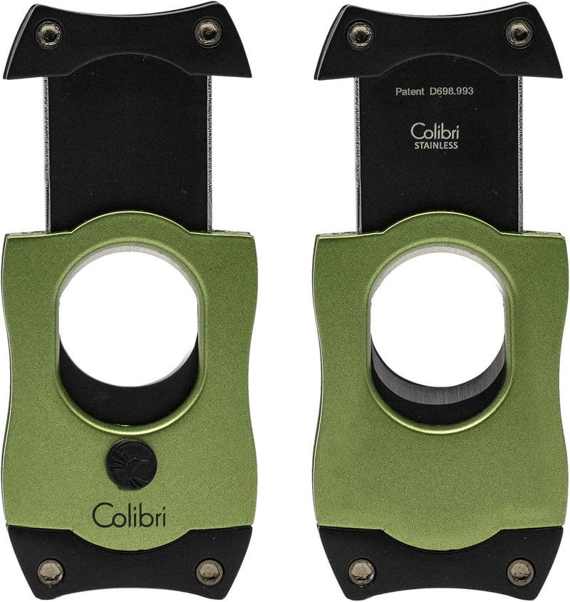 Colibri Premium S-Cut Cigar Cutter - Ergonomic Stainless Steel Spring-Loaded Straight Cut Blade, Ideal for up to 66+ Ring Gauge - Gift for Cigar Enthusiasts (Green) - Image 2