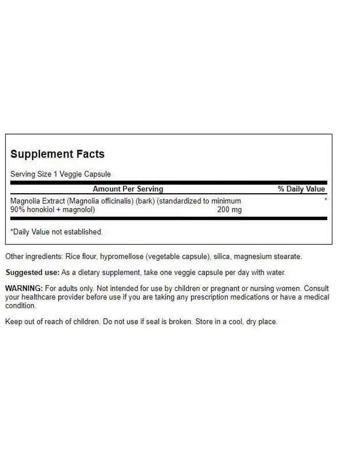 SWANSON Herbs Magnolia Extract 200Mg 30 Veg Capsules - Image 2