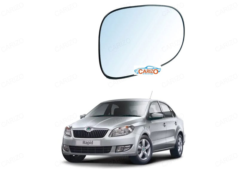 CARIZO® Rear View Mirror Glass (Right/Driver Side) Compatible with Skoda Rapid (2011-2018) - Image 1