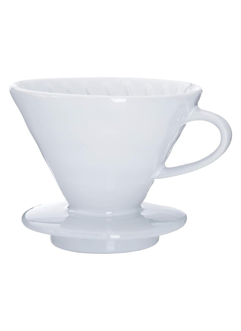 Cuisine Art Pour-over Coffee Filter Cup Filter Cup Ceramic Spiral Vintage Kiln Conical Drip Filter Cup Filter Cup,Ceramic Pour Over Coffee Dripper,Easy Manual Brew Maker,Ceramic Coffee Dripper(White)  - Image 1