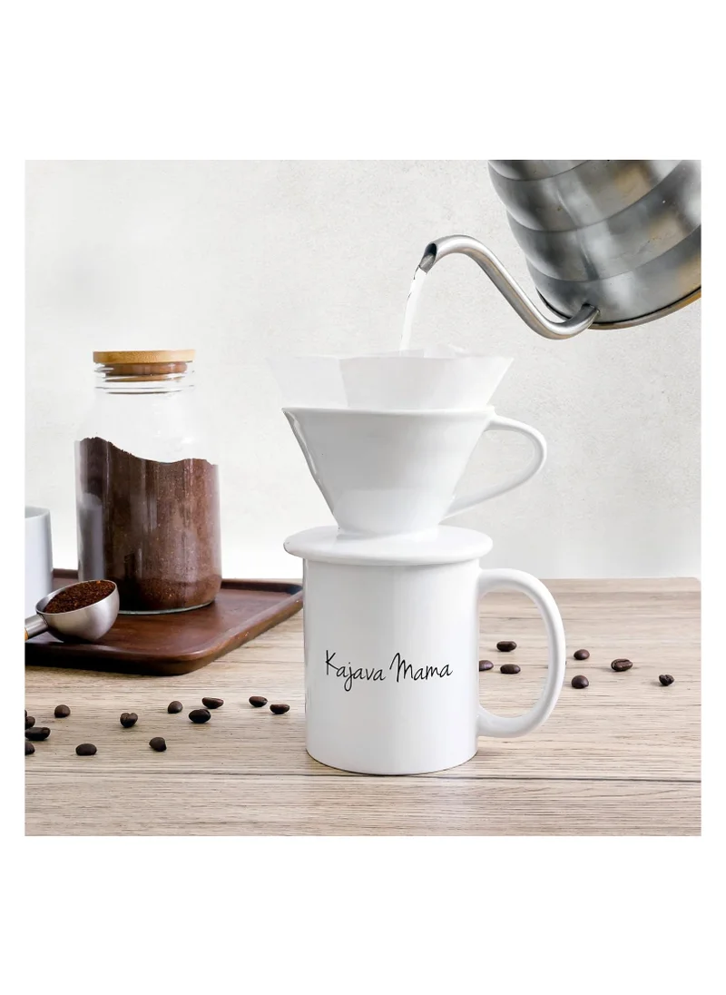 كويزين أرت Pour-over Coffee Filter Cup Filter Cup Ceramic Spiral Vintage Kiln Conical Drip Filter Cup Filter Cup,Ceramic Pour Over Coffee Dripper,Easy Manual Brew Maker,Ceramic Coffee Dripper(White)