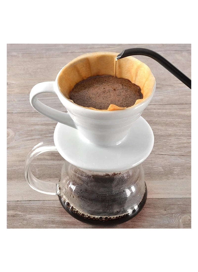 Cuisine Art Pour-over Coffee Filter Cup Filter Cup Ceramic Spiral Vintage Kiln Conical Drip Filter Cup Filter Cup,Ceramic Pour Over Coffee Dripper,Easy Manual Brew Maker,Ceramic Coffee Dripper(White)  - Image 3