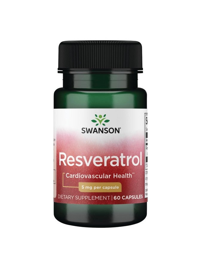 Swanson Resveratrol Polygonum Cuspidatum Extract 5 Milligrams 60 Capsules - Image 1