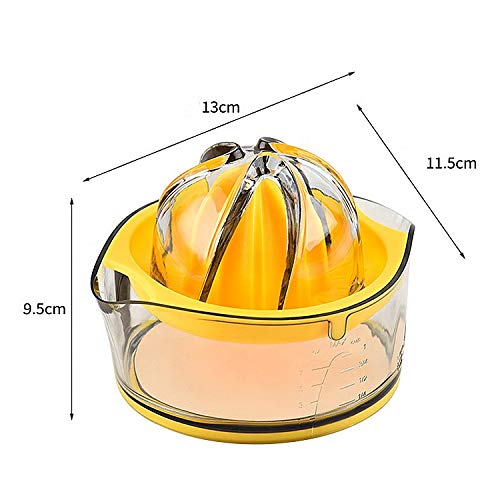 Kasmoire Citrus Lemon Orange Juicer, Manual Hand Squeezer with Built-in Measuring Cup and Strainer, 8OZ (Yellow) - Image 3
