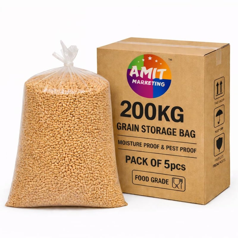 Amit Marketing EVOH Hermetic Grain Storage Bags 200kg | Long-Term Dry Grain Storage - Moisture-Proof Bags for Rice, Wheat, Pulses, Corn & More (Pack of 5) - Image 5