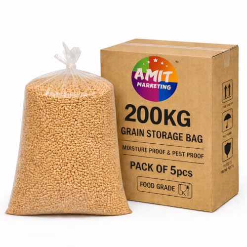 Amit Marketing EVOH Hermetic Grain Storage Bags 200kg | Long-Term Dry Grain Storage - Moisture-Proof Bags for Rice, Wheat, Pulses, Corn & More (Pack of 5) - Image 1