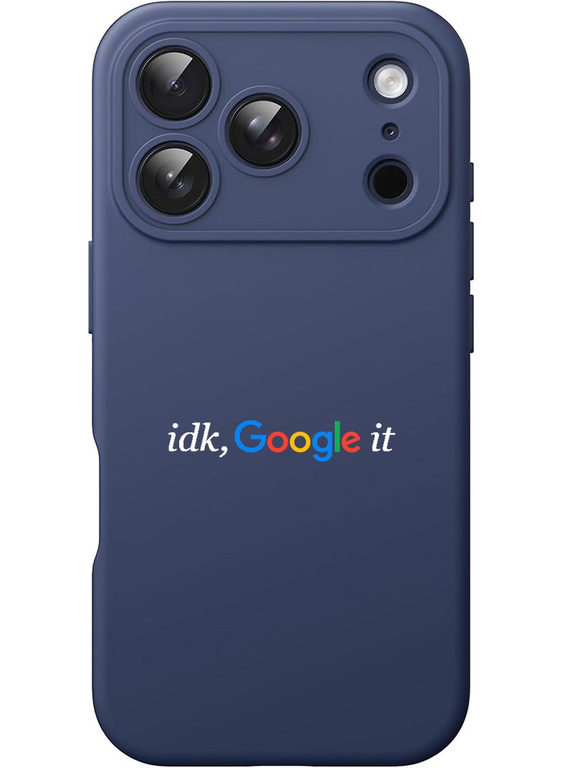 Theodor Protective Slim Fit Case Liquid Silicone Cover with Full Body Protection Anti-Scratch Shockproof Case For Apple iPhone 17 Pro (Blue) Google it - White - Image 1