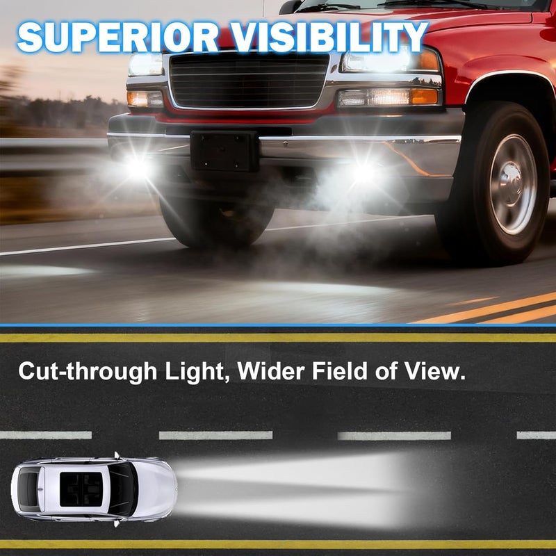 Boxlight LED Fog Lights for GMC Yukon and Sierra (1999-2006) - Pair with Clear Lens - Image 4