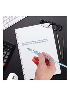 Y&D SYOSI 2Pcs Handmade Glass Dip Pen, Crystal Calligraphy Ink Signature Art Drawing Pen for Writing Decoration Business Present, Sky Blue  - Image 4