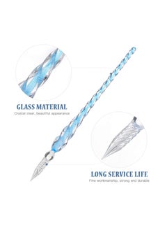 Y&D SYOSI 2Pcs Handmade Glass Dip Pen, Crystal Calligraphy Ink Signature Art Drawing Pen for Writing Decoration Business Present, Sky Blue  - Image 5