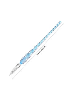 Y&D SYOSI 2Pcs Handmade Glass Dip Pen, Crystal Calligraphy Ink Signature Art Drawing Pen for Writing Decoration Business Present, Sky Blue  - Image 3