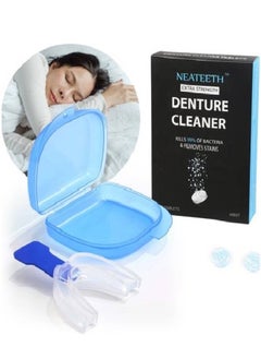 Denture Cleaning Tablets Extra Strength Tablets 5 Minutes Clean Mouth Guard Night mouthguard 30 Pieces Removes Stain Plaque Odor for Dentures Retainers Night Guards and Mouth Guard Mint Flavor