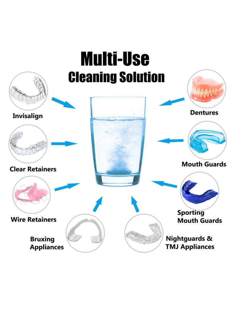 NEATEETH - Denture Cleaning Tablets Extra Strength Tablets 5 Minutes Clean Mouth Guard Night mouthguard 30 Pieces Removes Stain Plaque Odor for Dentures Retainers Night Guards and Mouth Guard Mint Flavor - Image 1