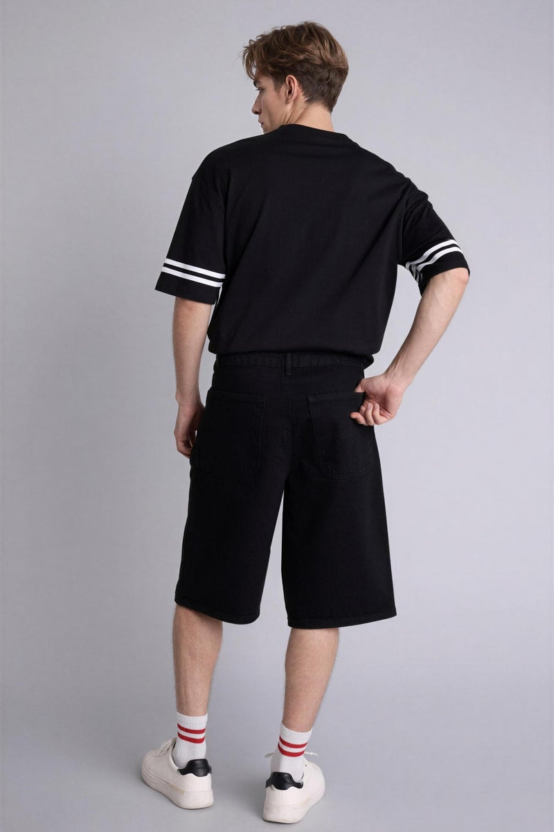 DeFacto Black Man Baggy Fit Bermuda Casual - Image 5