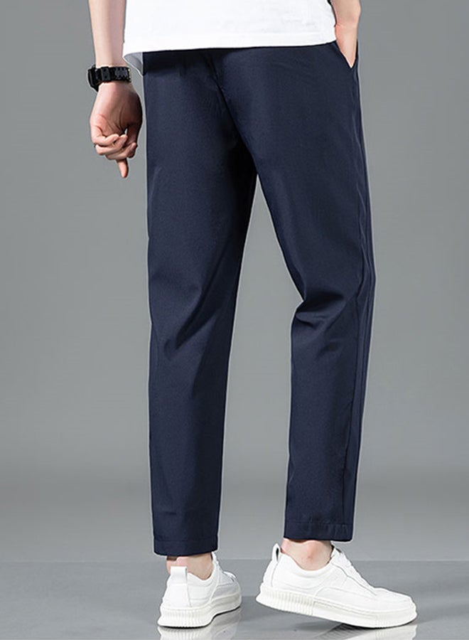 DR Men's Dark Blue Drawstring Casual Pants - Image 2