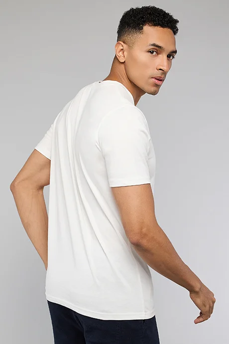 أر أند بي Printed T-Shirt with Crew Neck and Short Sleeves