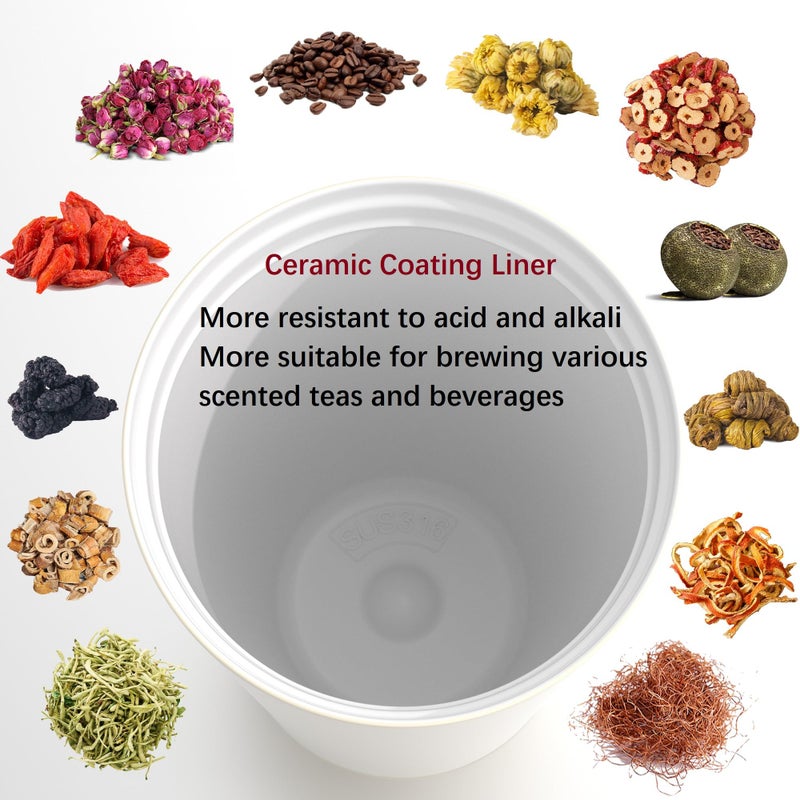 TLINNA [2-IN-1 LID] Travel Mug,Coffe mug,Coffe cup,Ceramic coating Lined,316 Stainless Steel,BPA Free,Vacuum Insulated Tumbler for Water, Iced Tea or Coffee, Smoothie and More (Bell Orchid-Pink, 18 Ounces) - Image 2