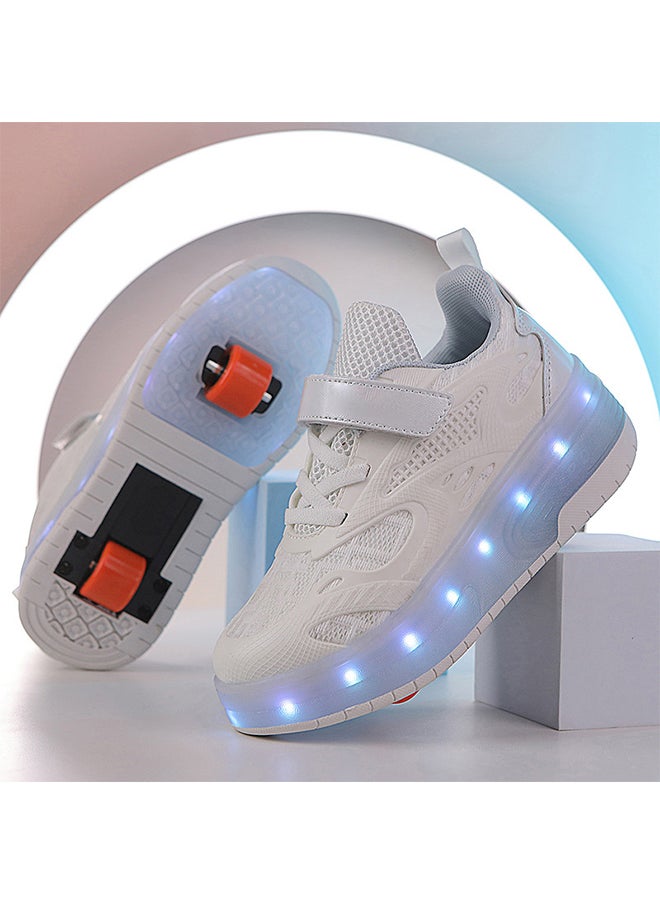 Sharpdo - Kids Roller Skates Light up Shoes with Double Wheel Shoes LED USB Charging Roller Sneakers for Girls Boys Best Gift - Image 1