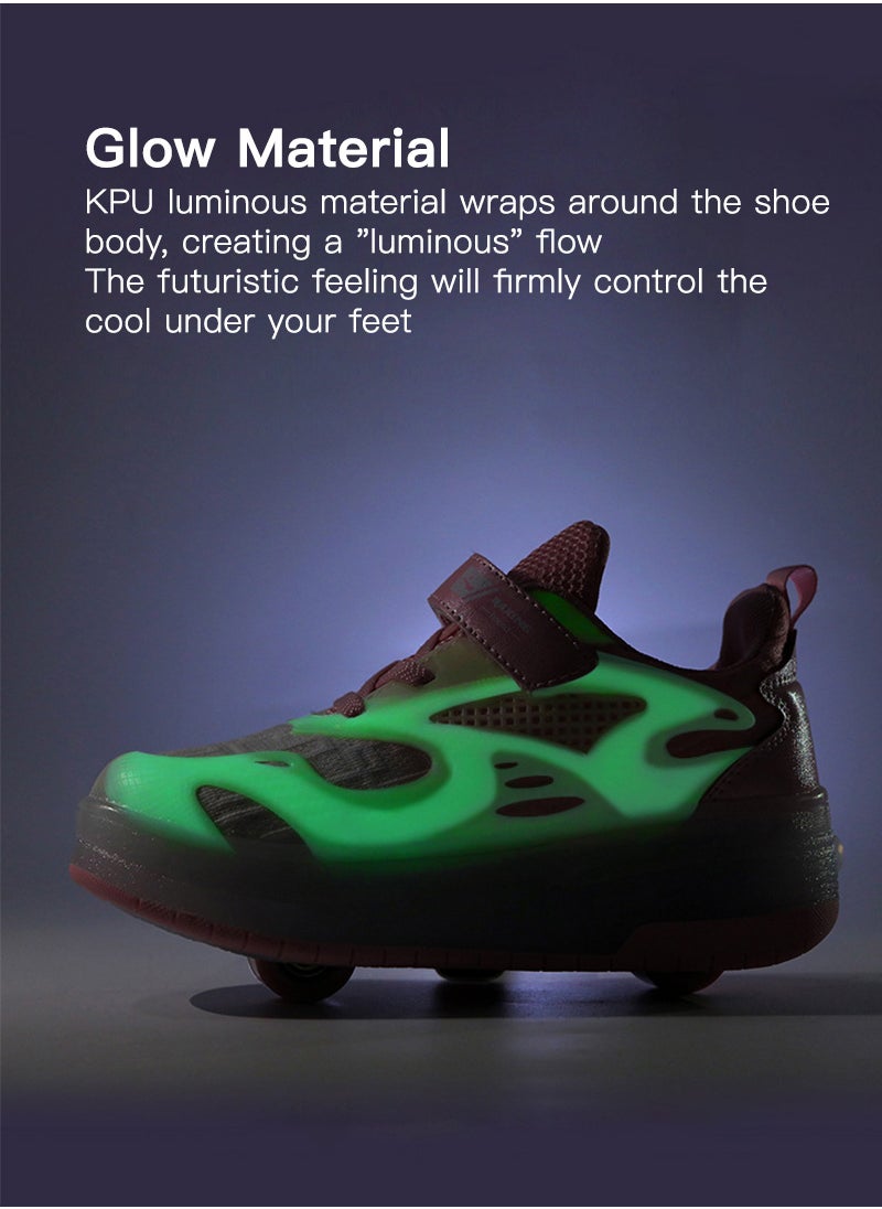 Sharpdo - Kids Roller Skates Light up Shoes with Double Wheel Shoes LED USB Charging Roller Sneakers for Girls Boys Best Gift - Image 1