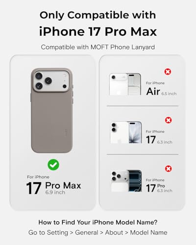 MOFT for iPhone 17 Pro Max Case- MOVAS Snap Case, MagSafe Compatible, Soft-Touch Vegan Leather, Classic Minimalist Design, Lightweight, Stain-Resistant & Camera Protection, Taupe - Image 2