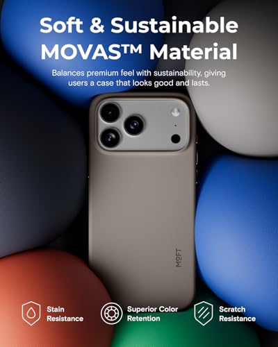 MOFT for iPhone 17 Pro Max Case- MOVAS Snap Case, MagSafe Compatible, Soft-Touch Vegan Leather, Classic Minimalist Design, Lightweight, Stain-Resistant & Camera Protection, Taupe - Image 3