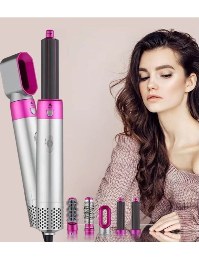 Styler 5 in 1 Hair Dryer Hot Air Brush Styler Negative ​Ion Hair Straightener Volumizer Hair Curler Hot Comb Brush - Image 1