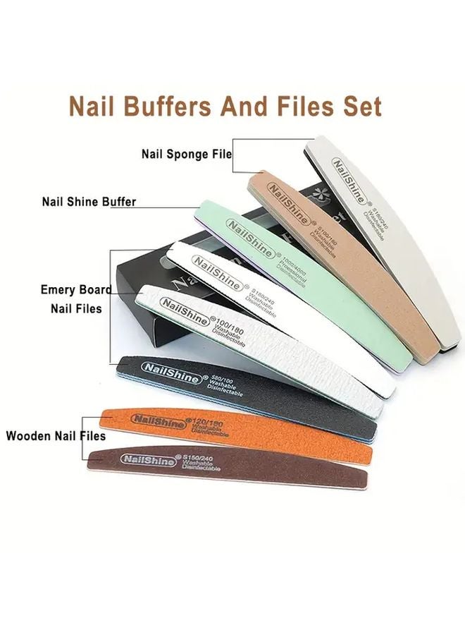 بلاك بوكس 8 قطع مجموعة مانيكير احترافية مع شرائط سنفرة ورق صنفرة لأدوات العناية بالأظافر - Image 3
