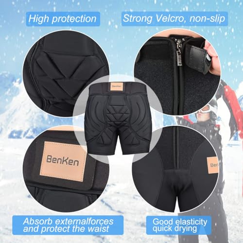 BenKen Butt Pads Snowboarding Impact Shorts Hip Protector for Men Women Protective Tailbone Padded Short Pants Skating Ski - Image 3