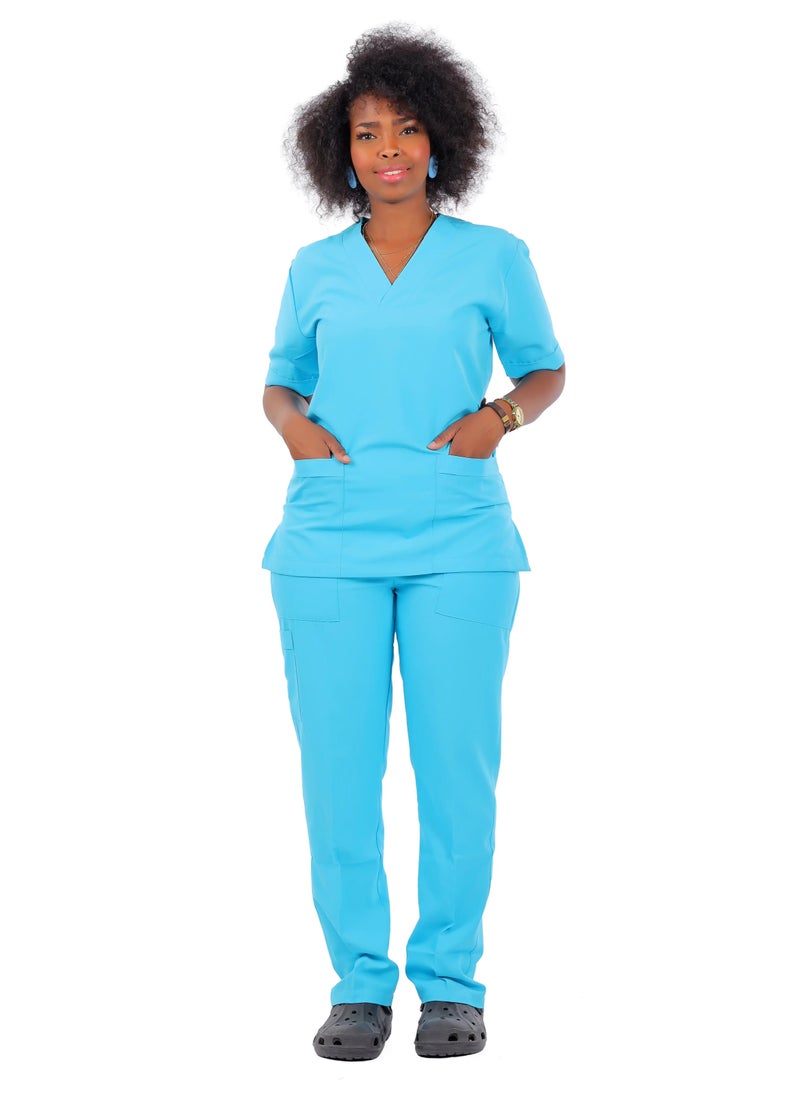 APEX Classic Scrub 1/2 Sleeve Female turquoise LIN 